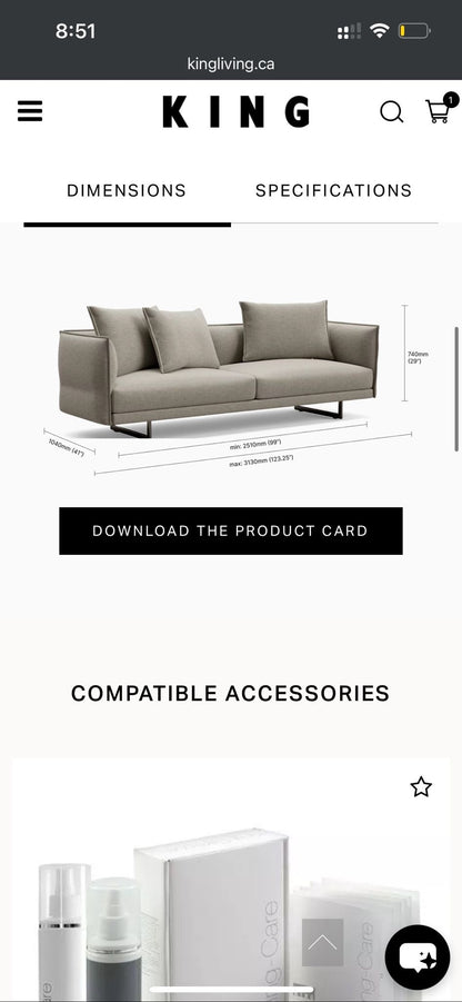 King Living Zaza Leather Sofa