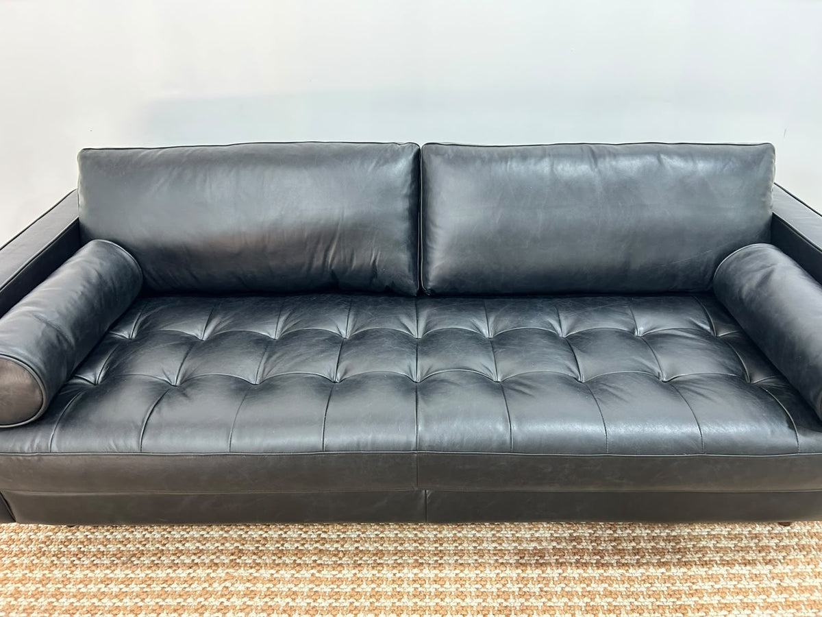 MCM Style Leather Sofa 88"