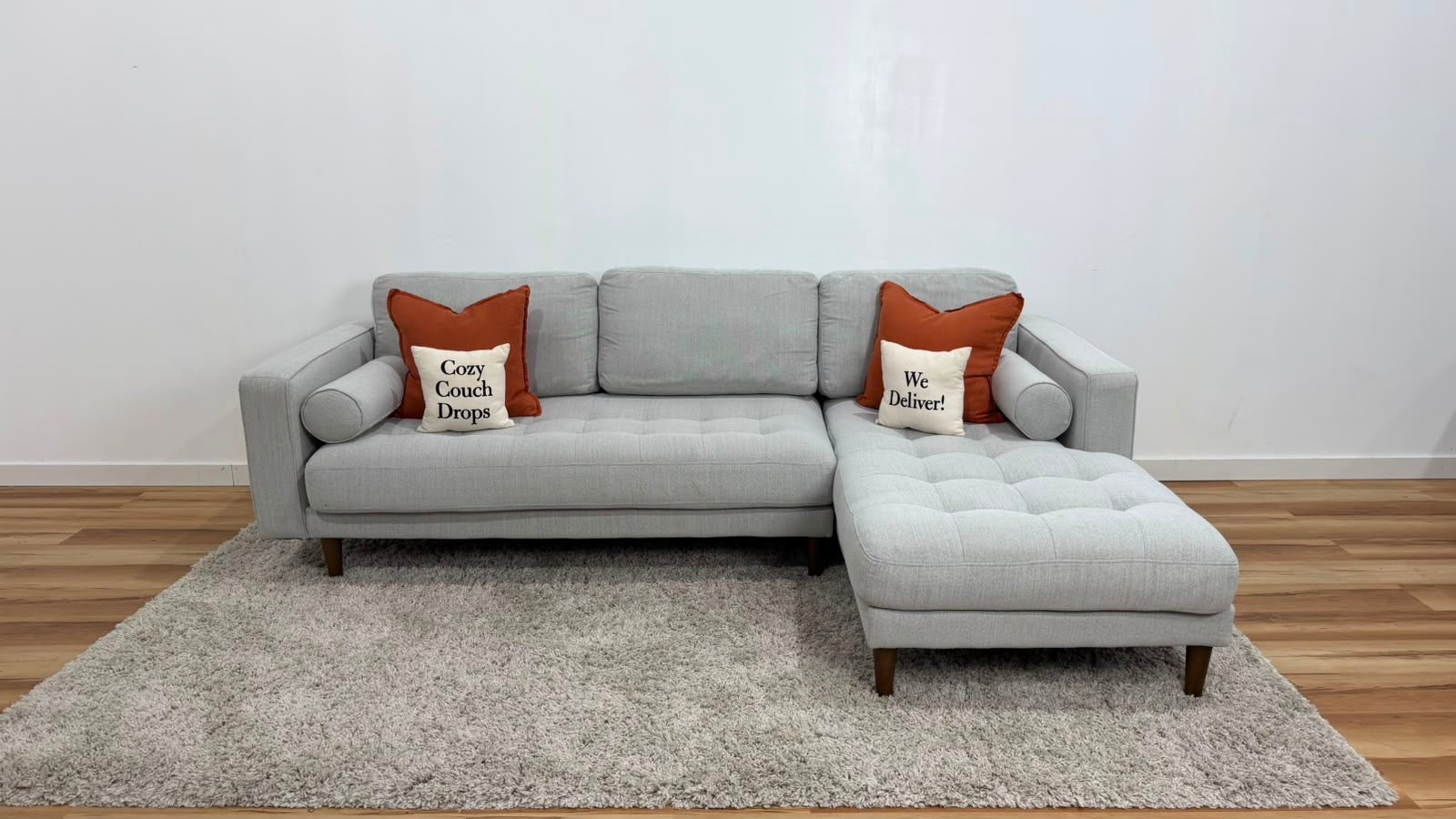 Structube Kinsey Sectional Sofa Grey 100”