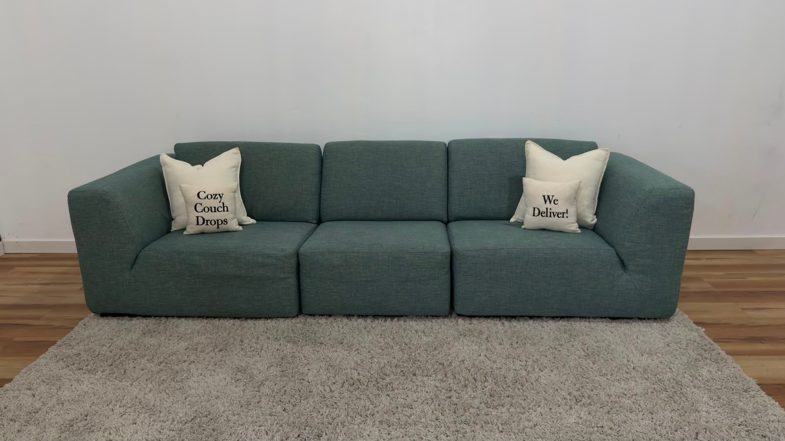 EQ3 Morten Teal Sofa 114”