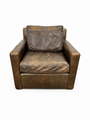 RH Maxwell Leather Swivel Chair