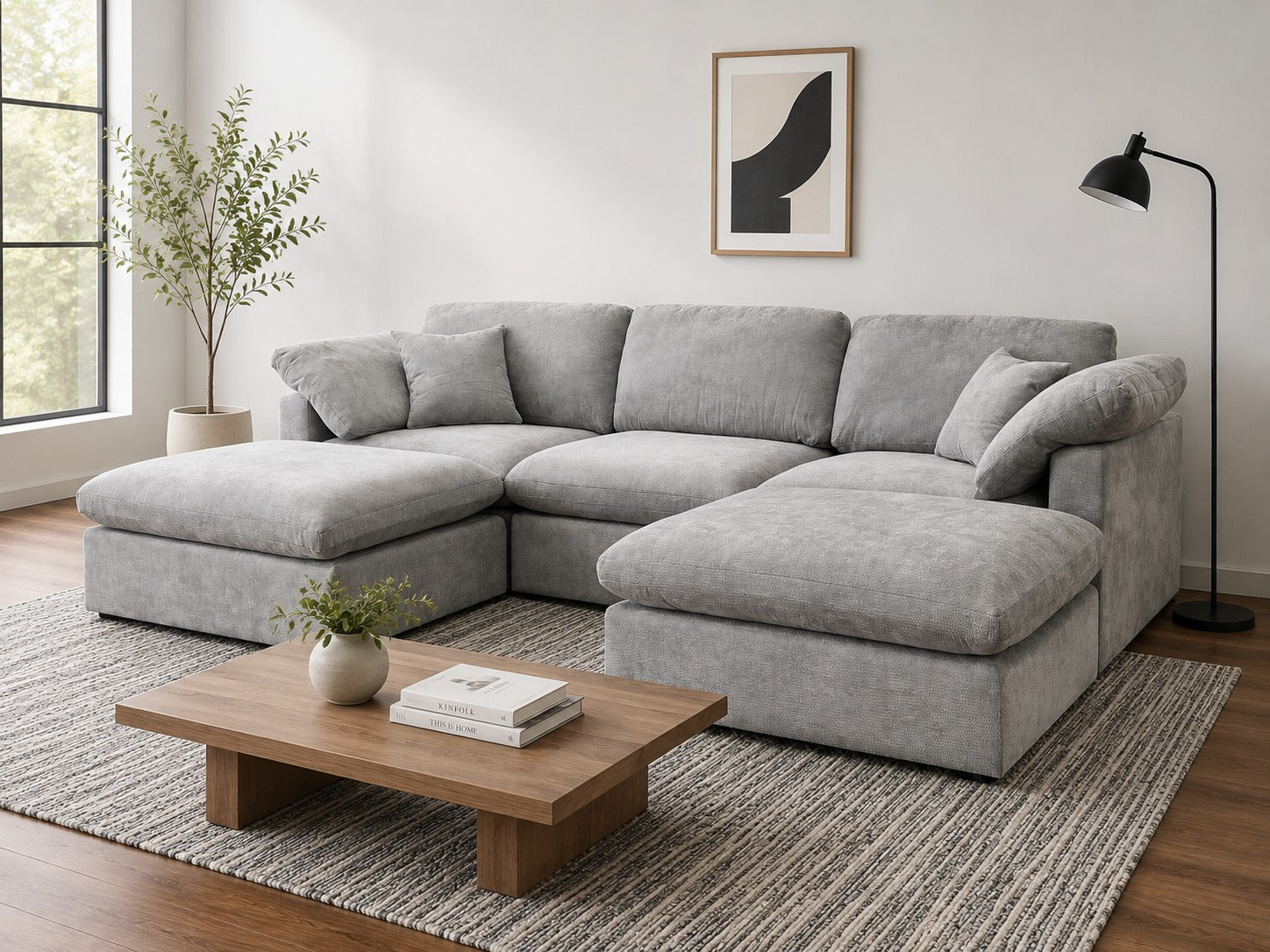 The Nest Modular Sofa 5pc Light Grey