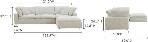 BNIB Moe’s Clay Modular Sofa - Coastside Sand