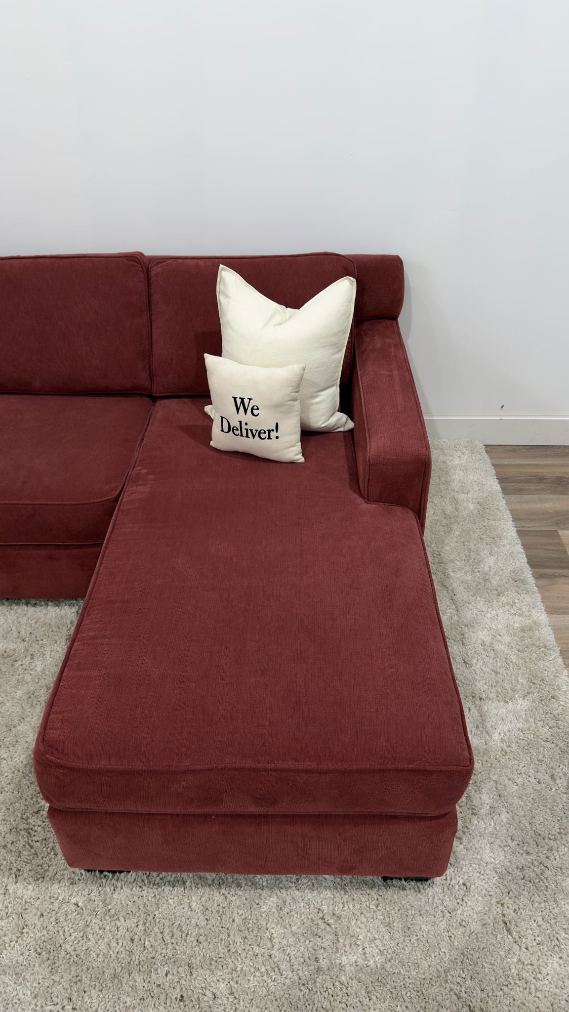 Red Reversible Sectional Sofa