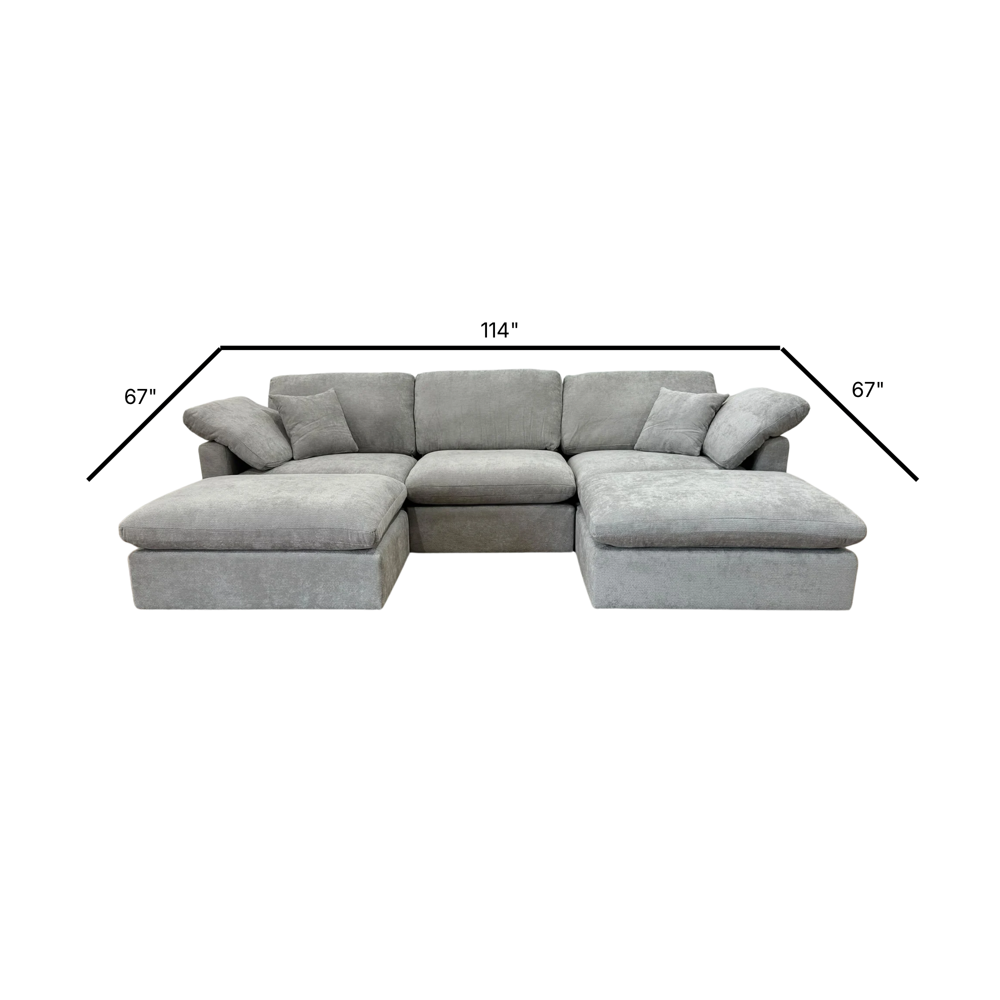 The Nest Modular Sofa 5pc Light Grey