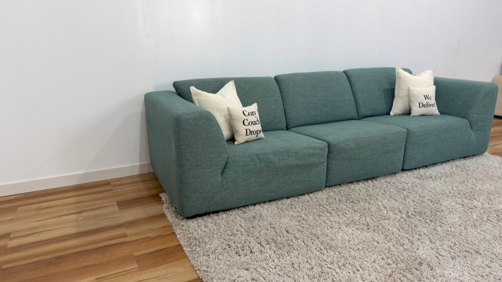 EQ3 Morten Teal Sofa 114”