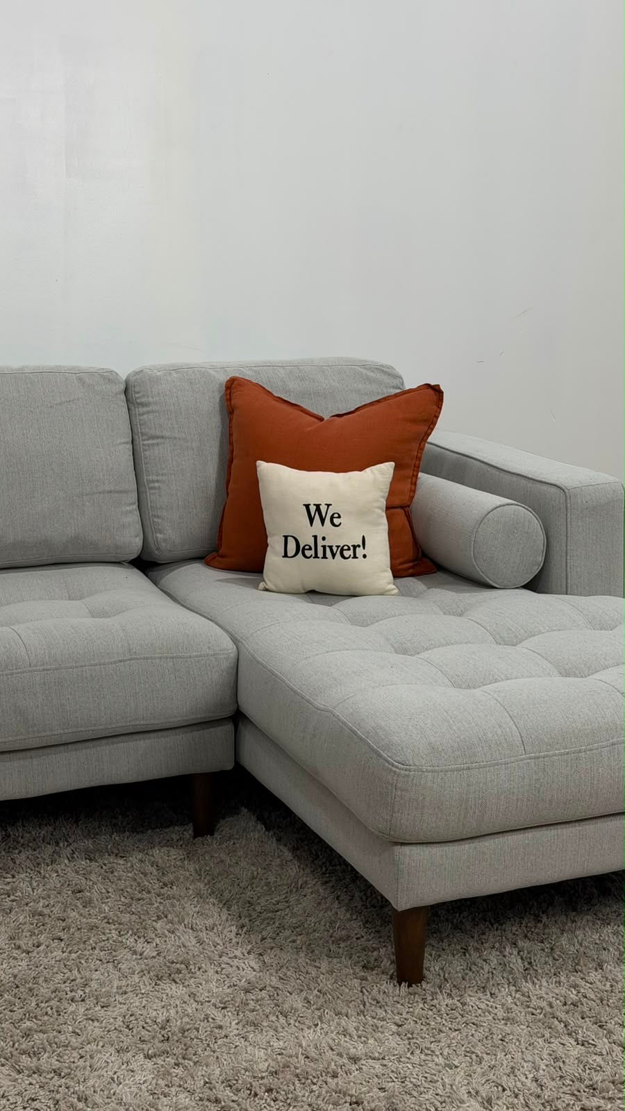 Structube Kinsey Sectional Sofa Grey 100”