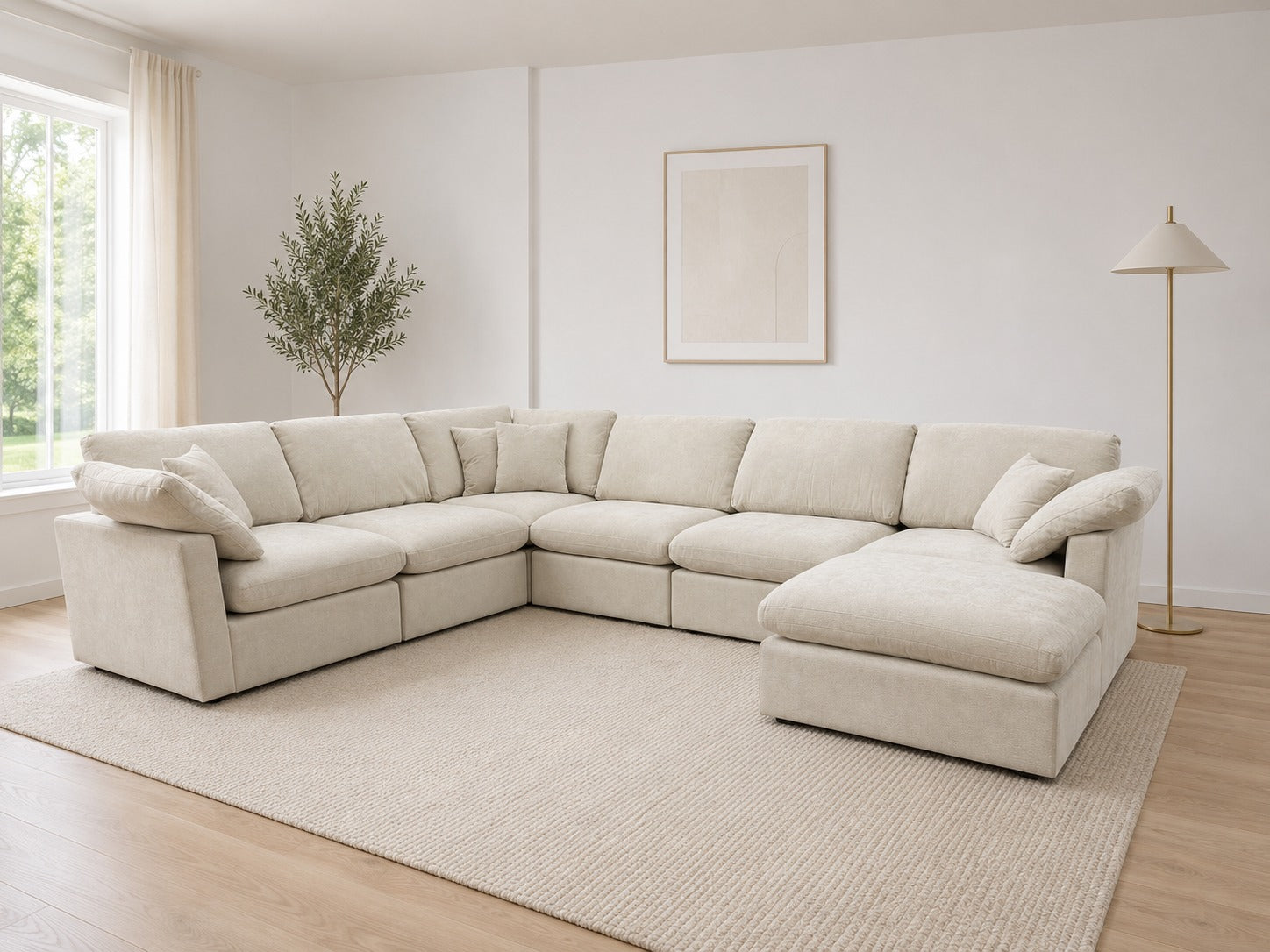 The Nest Modular Sofa 7pc Cream