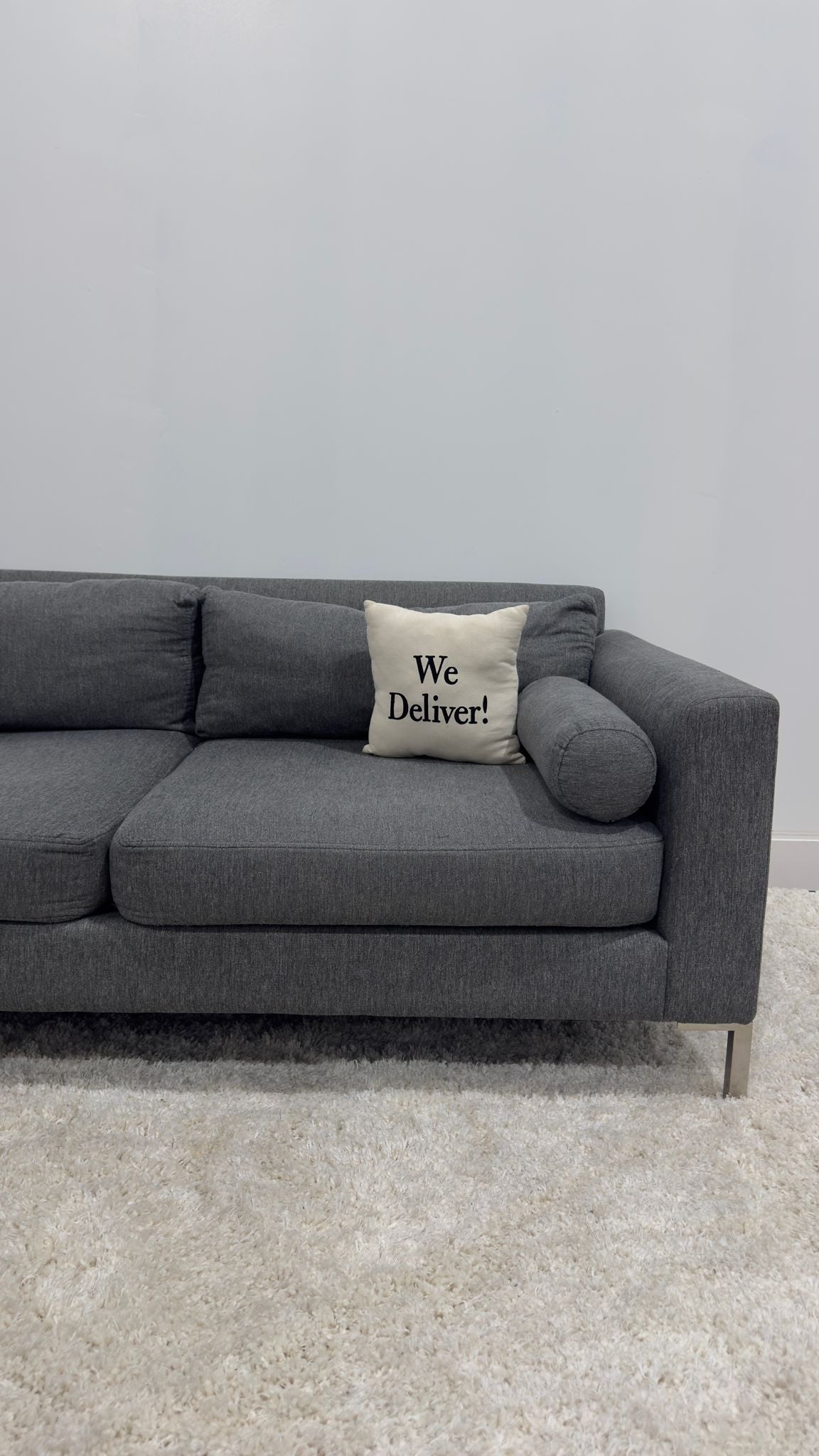 Grey 2 Seater Sofa + Ottoman