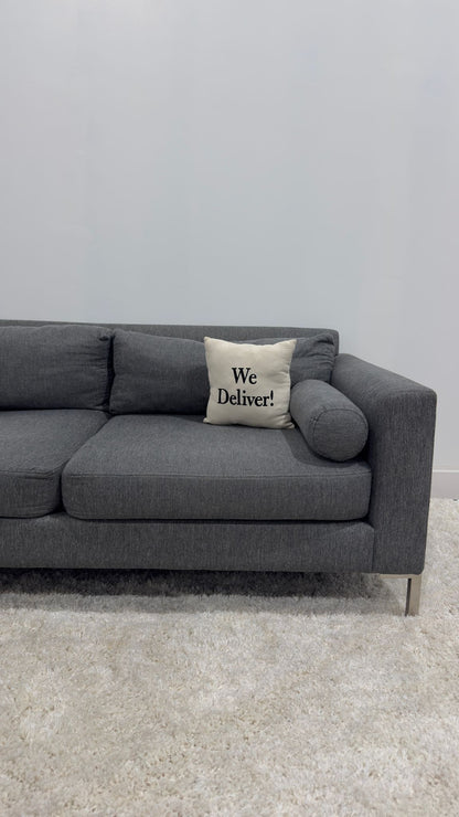 Grey 2 Seater Sofa + Ottoman