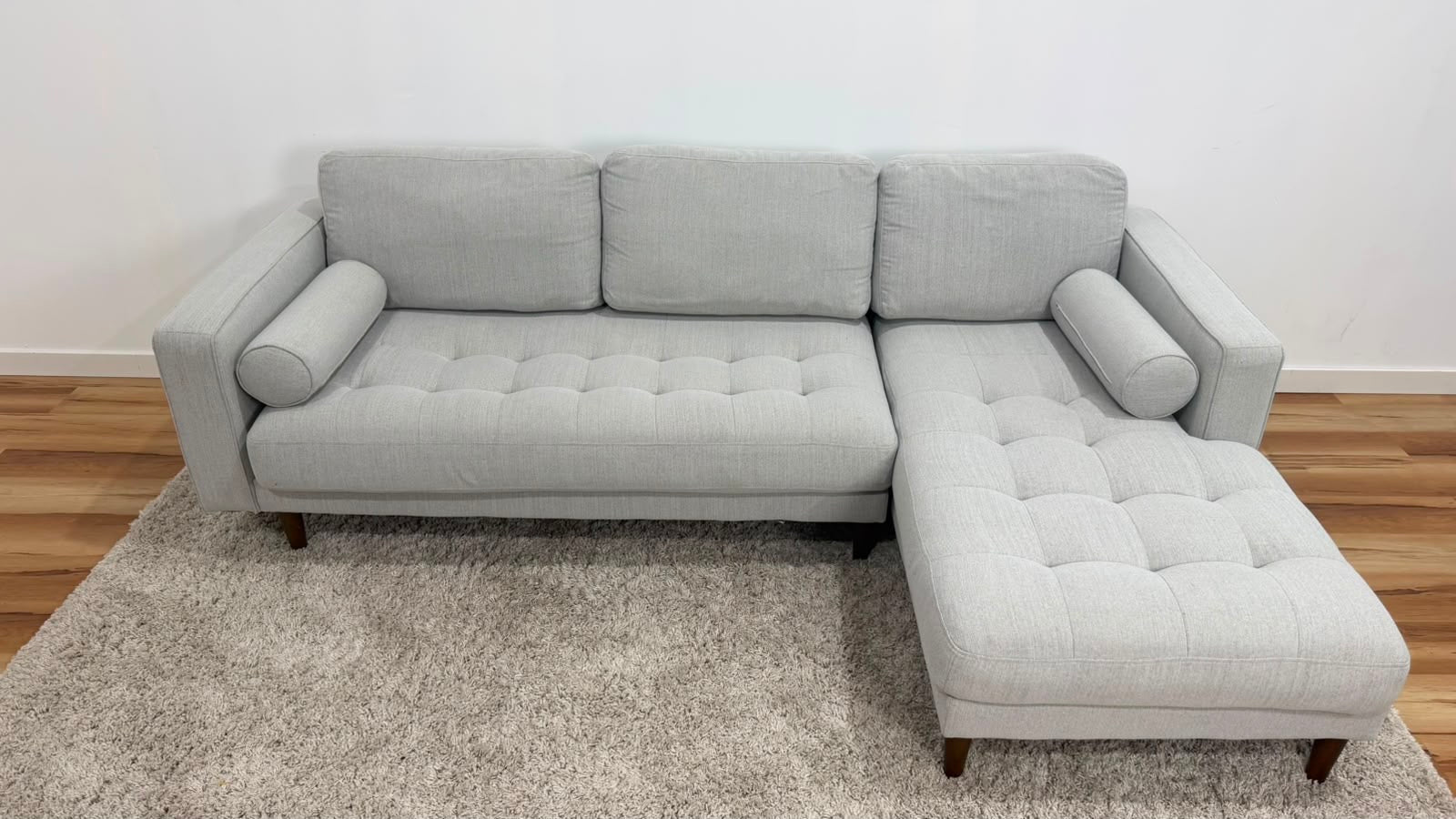 Structube Kinsey Sectional Sofa Grey 100”