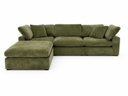 Snug Modular Sofa 3pc + Ottoman - Olive Green