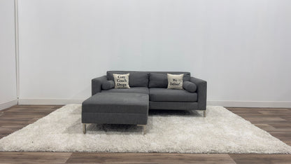 Grey 2 Seater Sofa + Ottoman