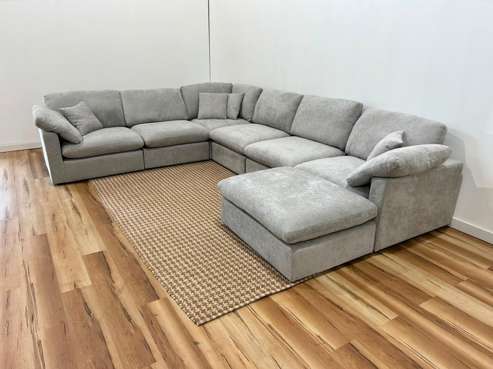The Nest Modular Sofa 7pc Light Grey