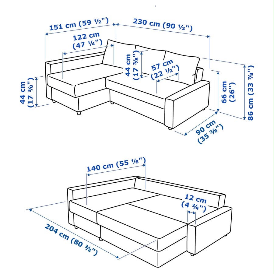 Beige IKEA Friheten Sofa Bed 90”