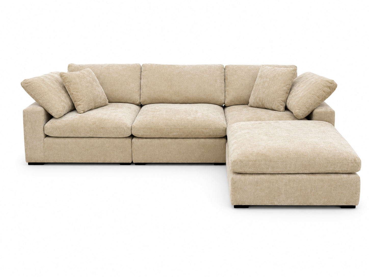 Snug Modular Sofa 3pc + Ottoman - Sand
