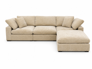 Snug Modular Sofa 3pc + Ottoman - Sand