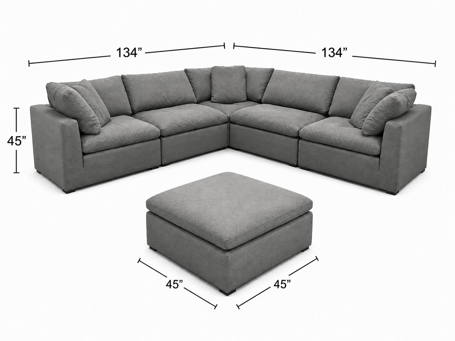 Moe’s Clay Modular Sofa 134”