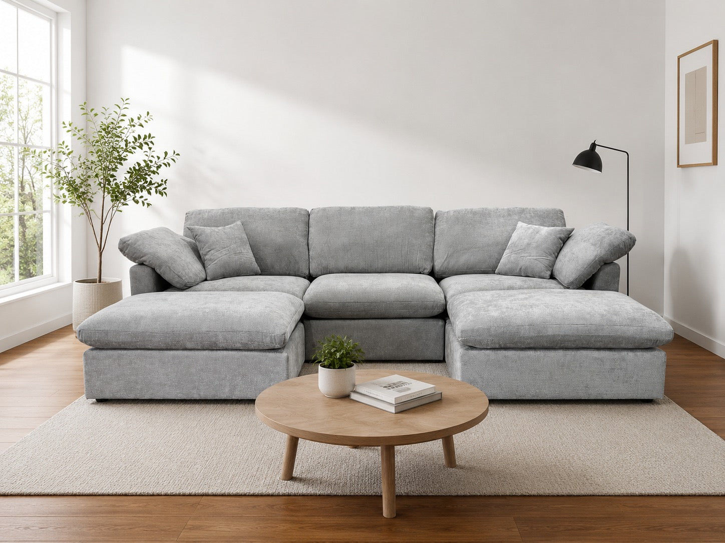The Nest Modular Sofa 5pc Light Grey