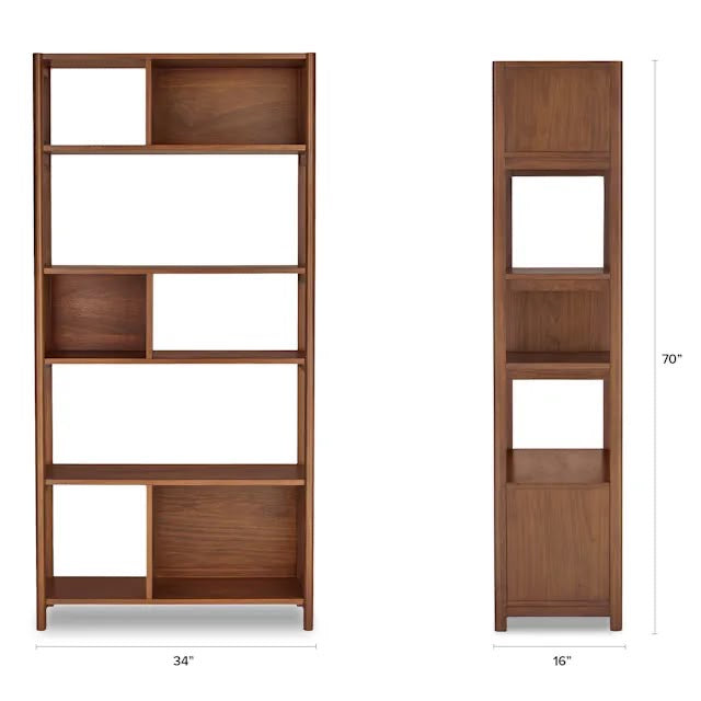 Article Mysen 34" Bookcase, Tall - Walnut