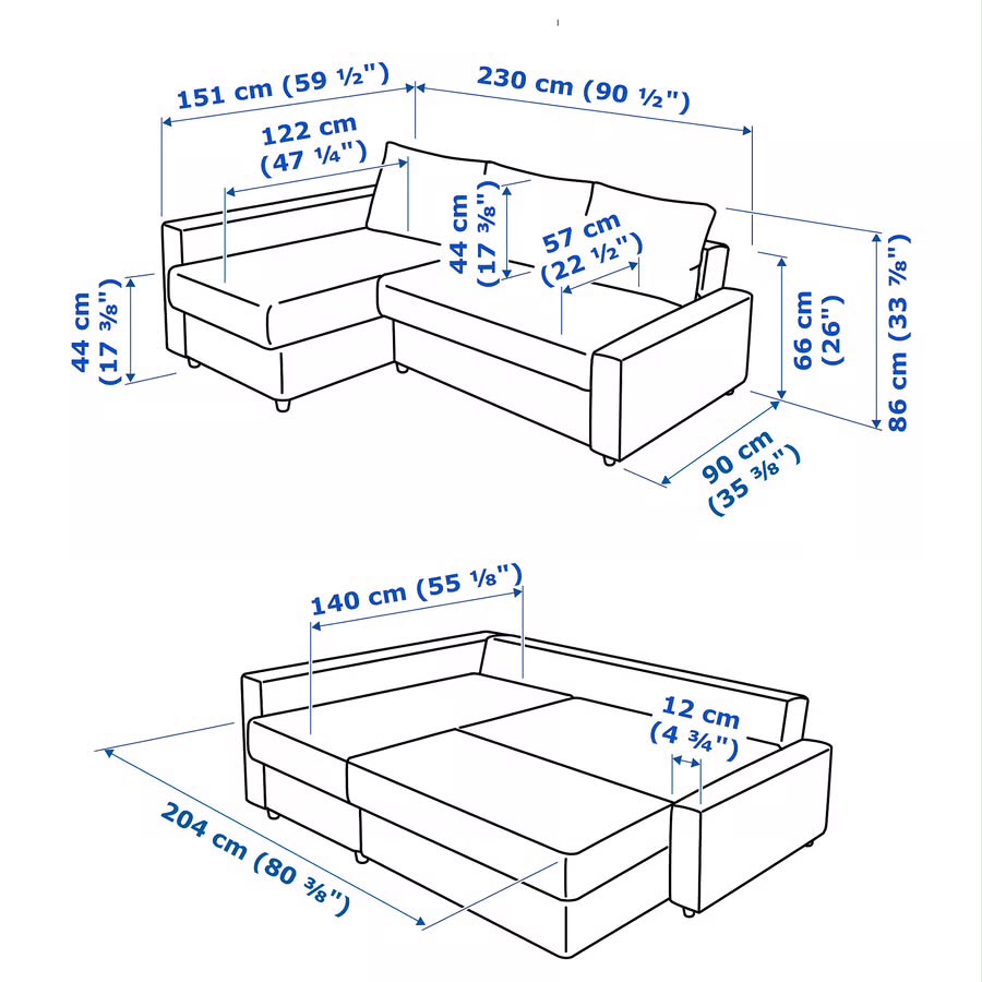 Ikea Holmsund Reversible Sofa Bed 90”