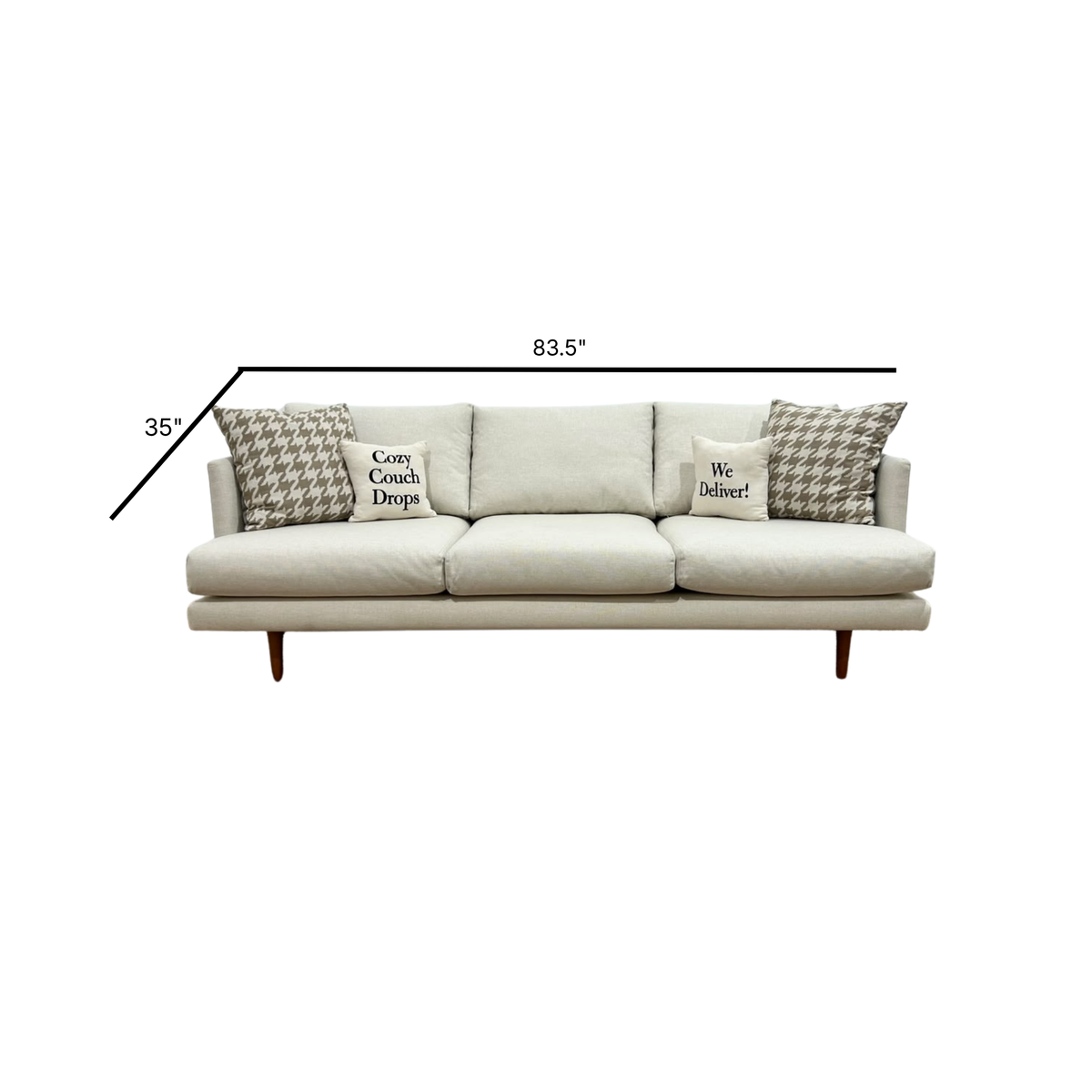 MCM Style Sofa Ivory 83.5”