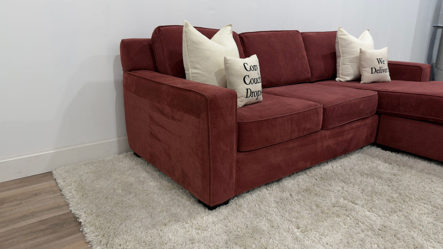 Red Reversible Sectional Sofa