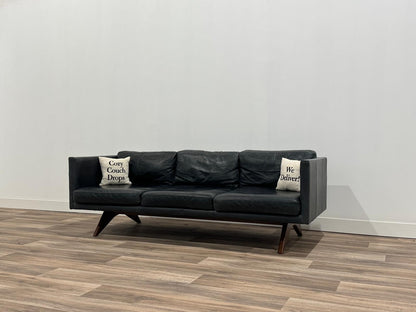 West Elm Brooklyn Distressed Leather Sofa