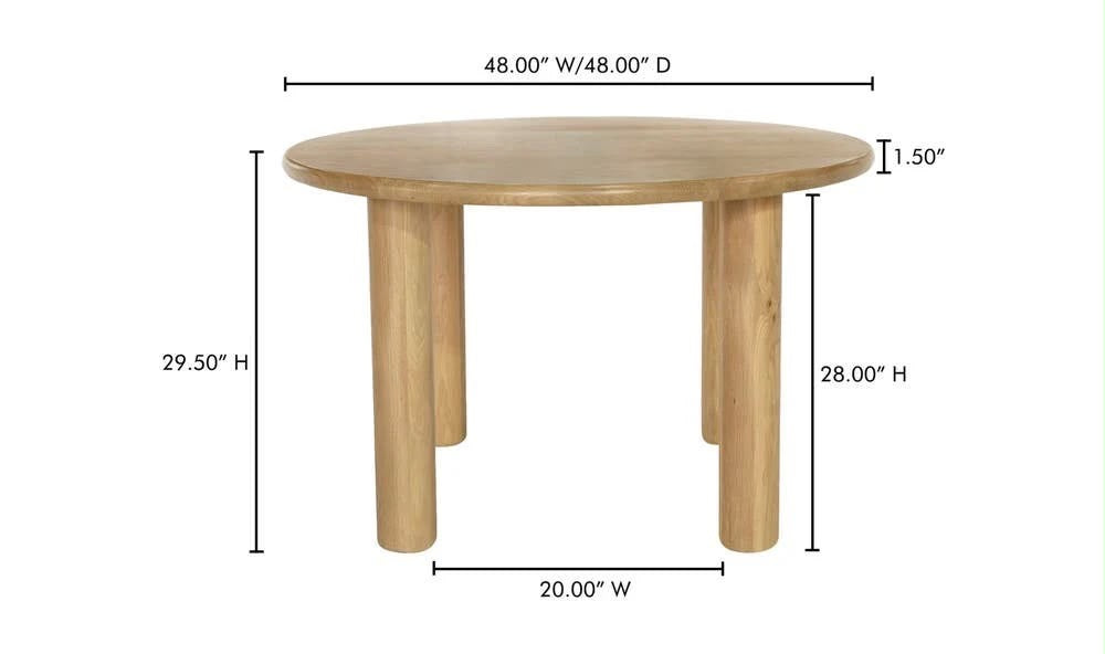Moe’s Milo Dining Table (Round - Oak)