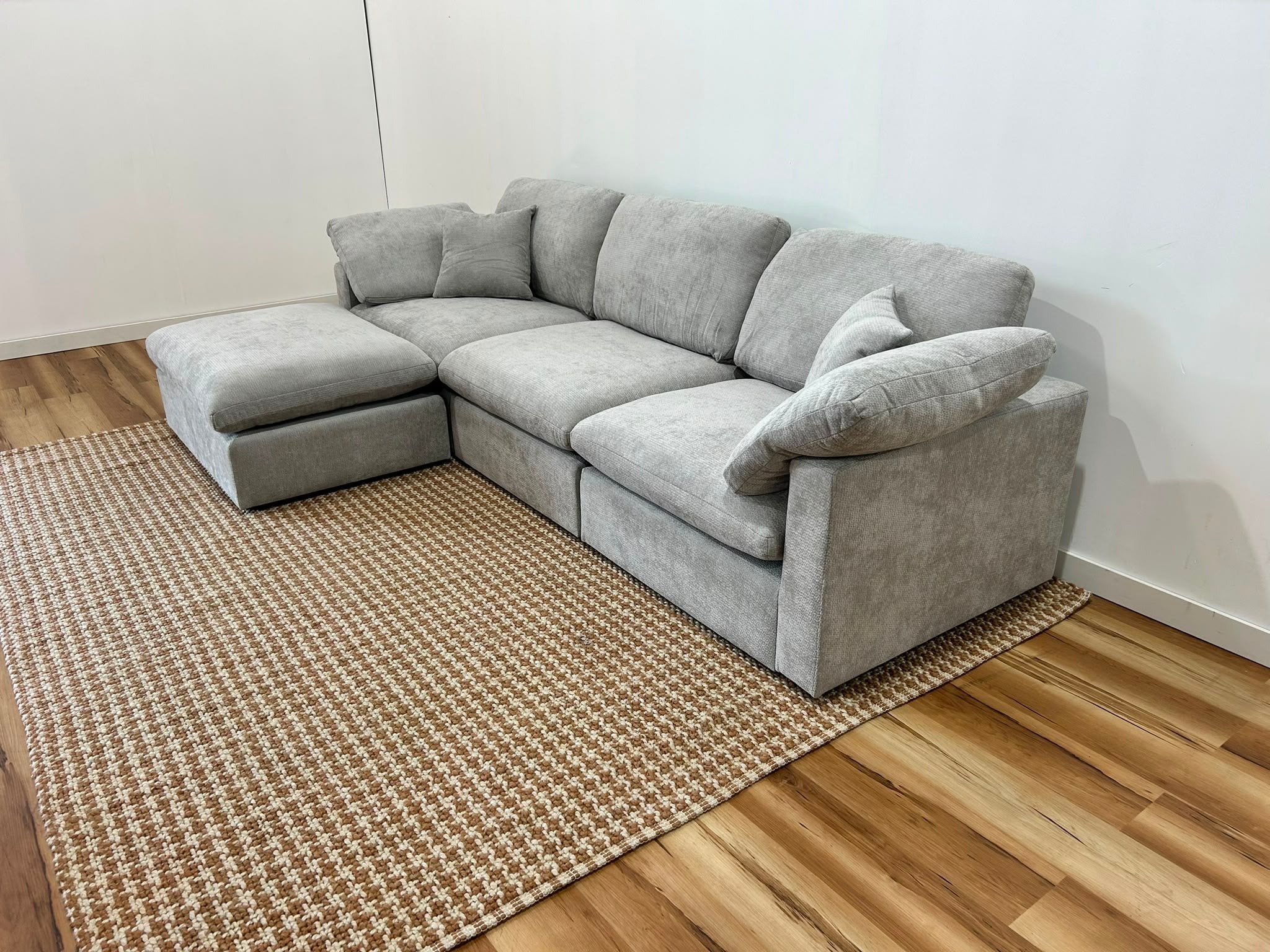 The Nest Modular 4pc Sofa Light Grey