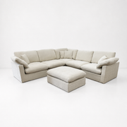 Nest | Cream | Corner Sectional | 5pc Corner + Ottoman