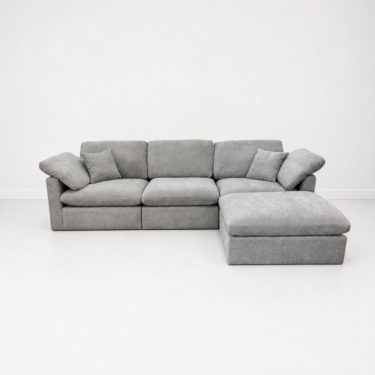 The Nest Modular 4pc Sofa Light Grey