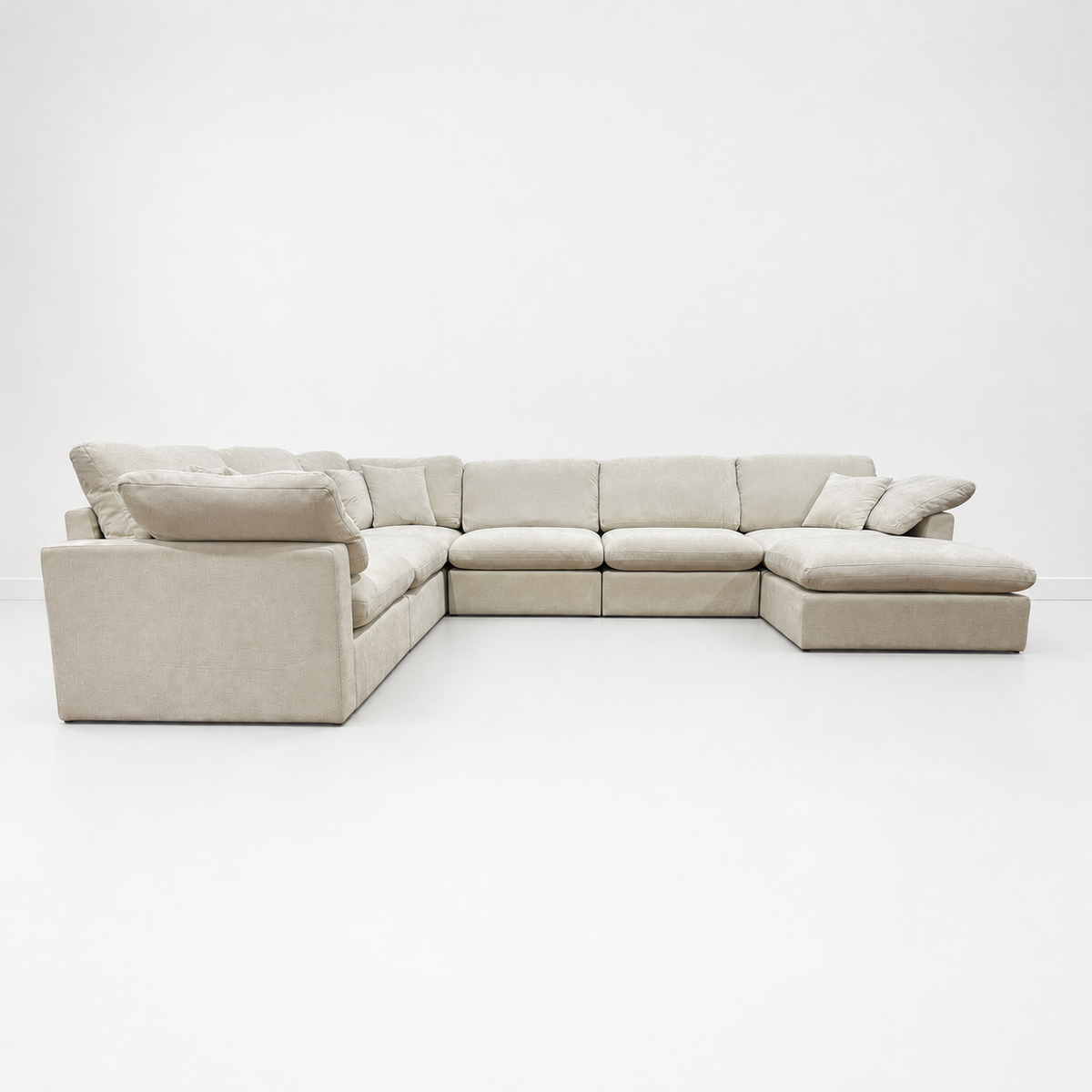 Nest | Cream | Corner Sectional | 6pc Corner + Ottoman