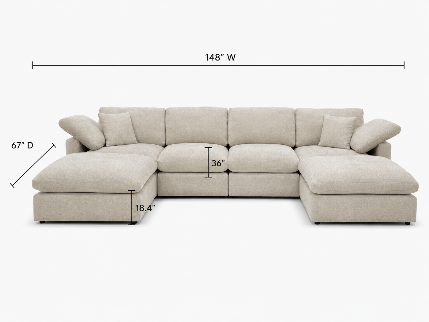 The Nest Modular Sofa 6pc Beige