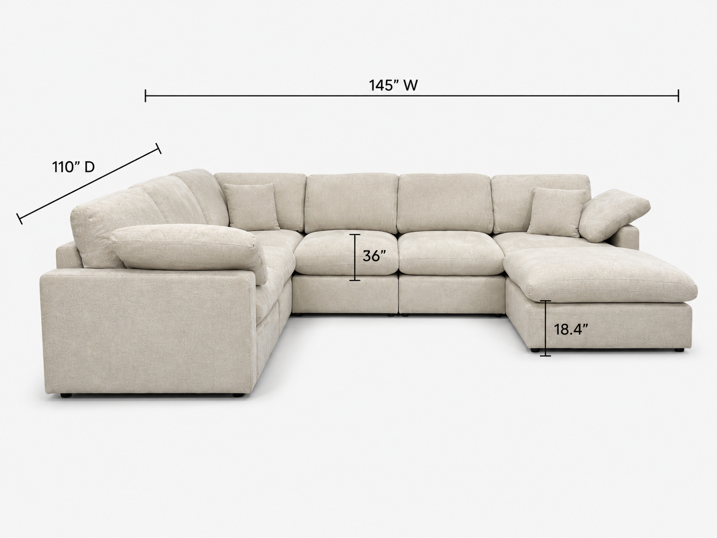 The Nest Modular Sofa 7pc Beige
