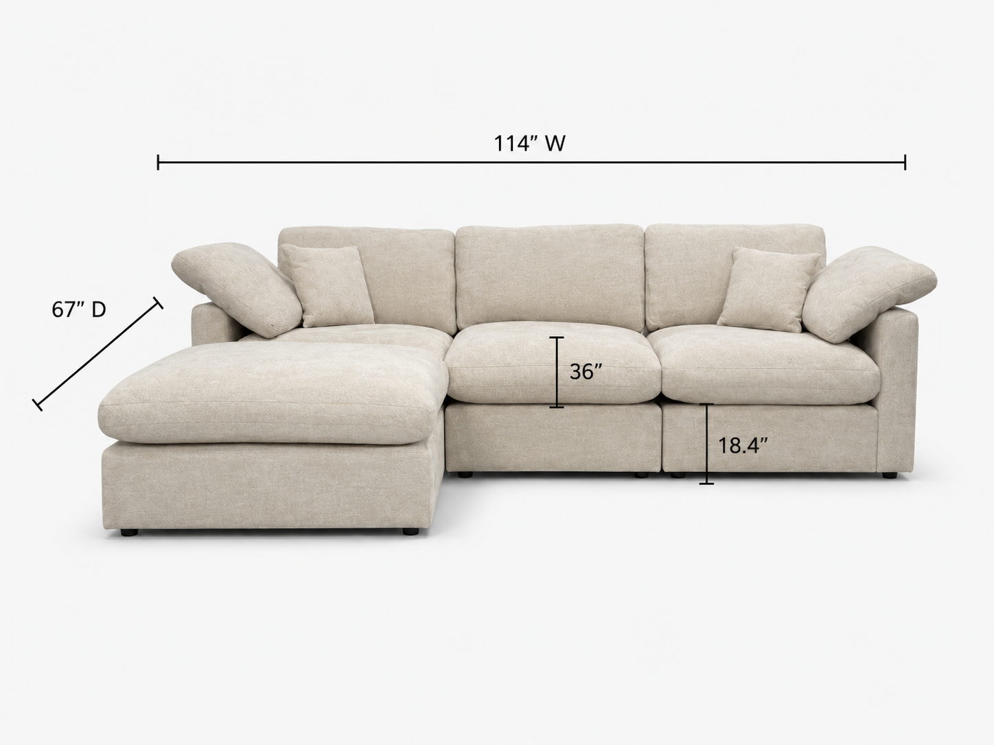 The Nest Modular 4pc Sofa Beige