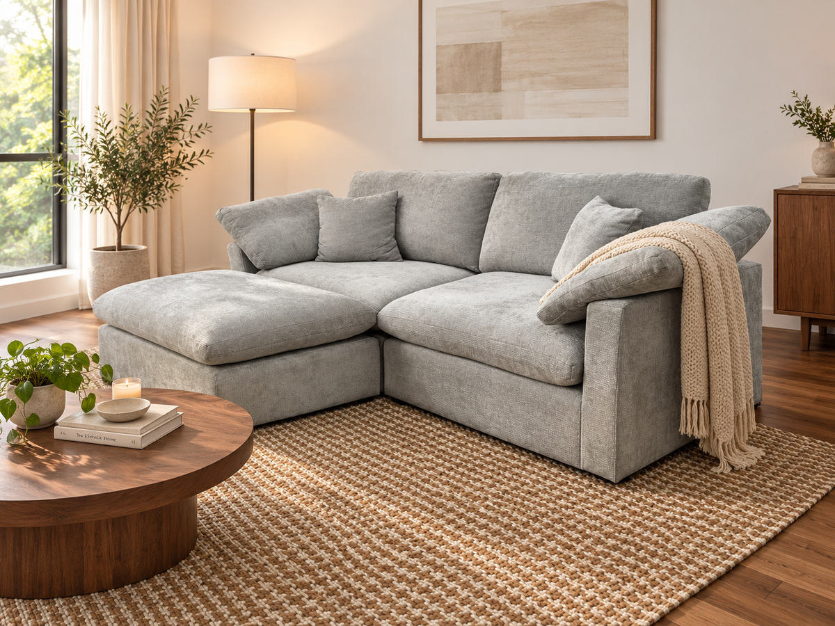 Nest | Light Grey | Sofa | 2pc + Ottoman