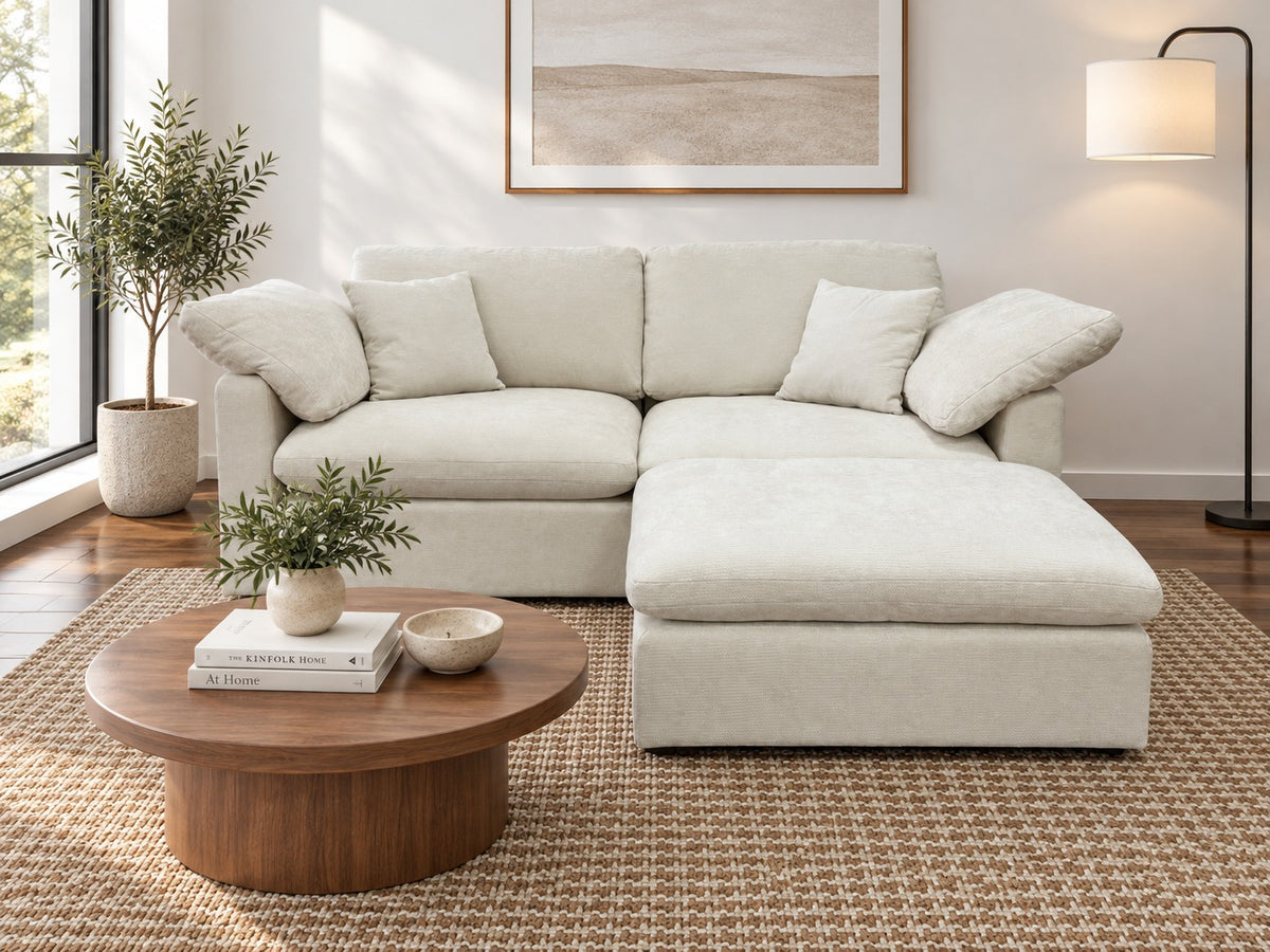 Nest | Cream | Sofa | 2pc + Ottoman