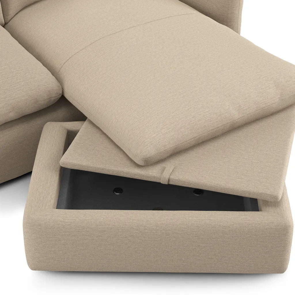 Leigh 86" Reversible Storage Sleeper Sectional - Silver Taupe