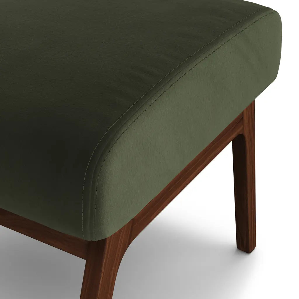 Otio 26" Velvet Lounge Chair Only - Walnut And Hale Fir Green