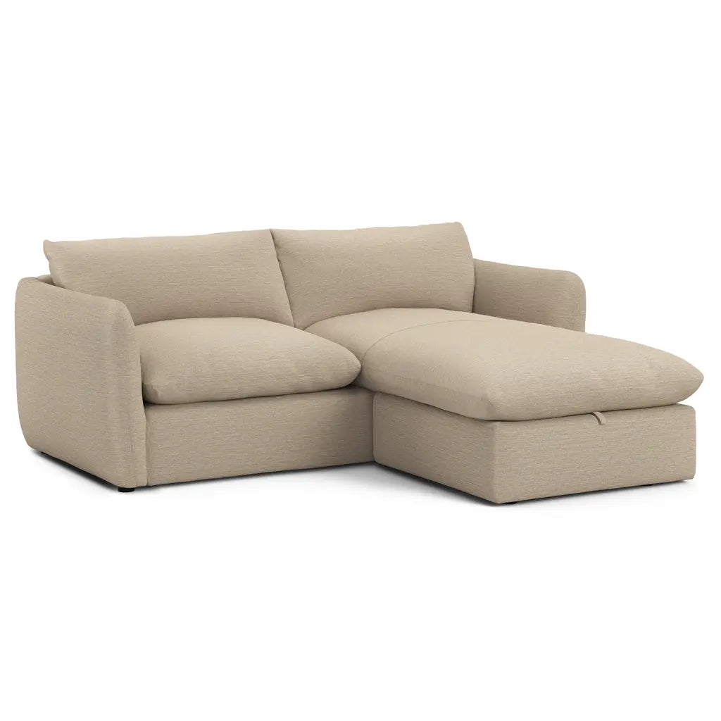 Leigh 86" Reversible Storage Sleeper Sectional - Silver Taupe