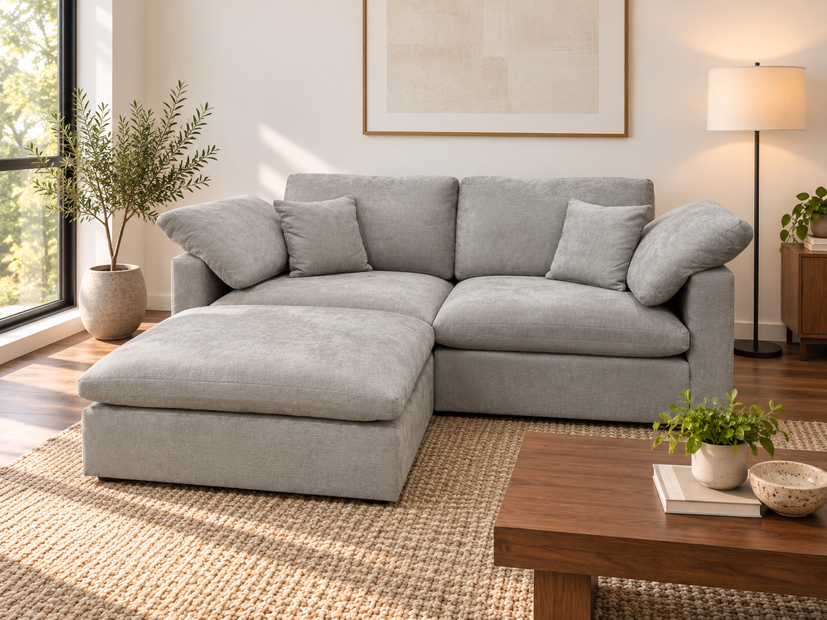 Nest | Light Grey | Sofa | 2pc + Ottoman