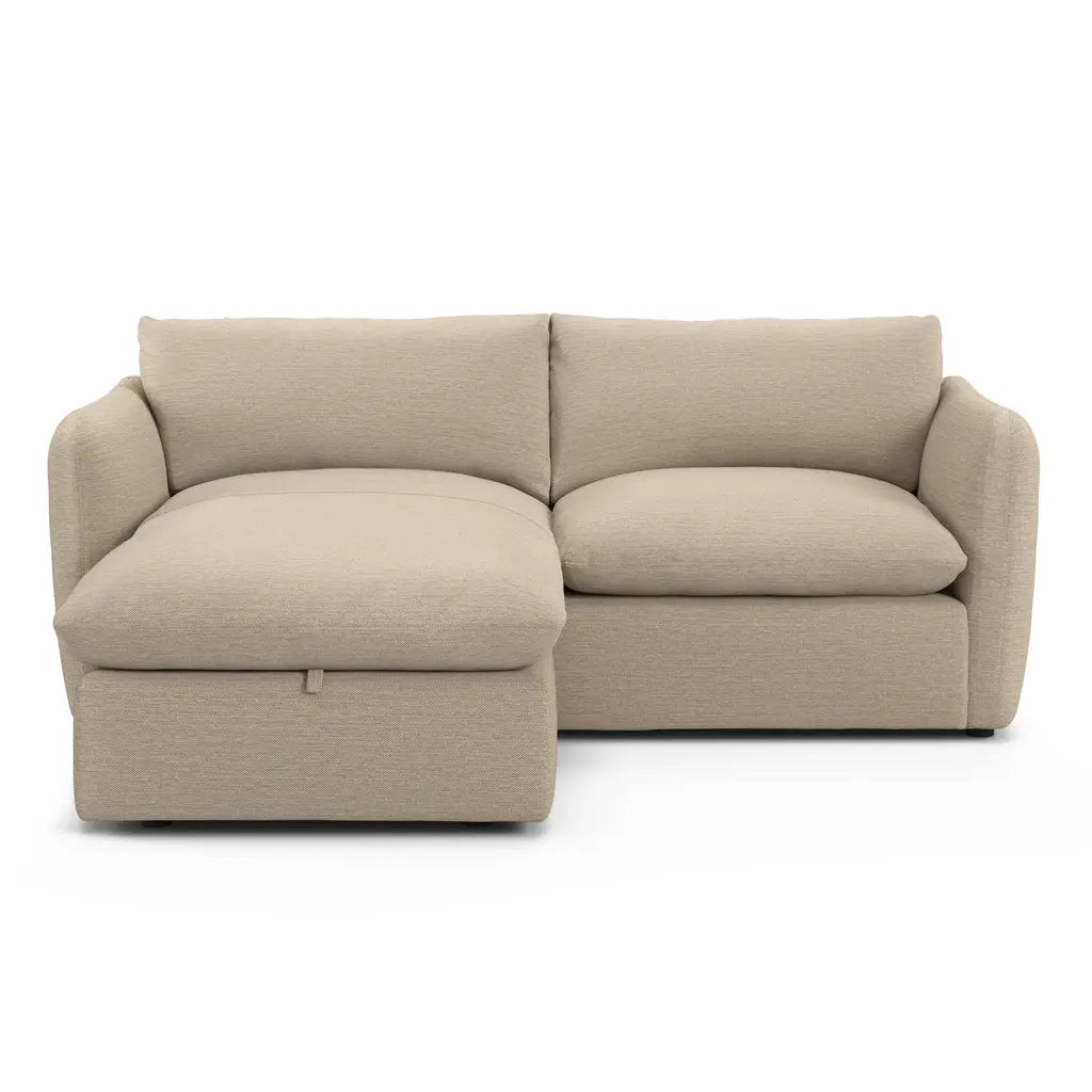 Leigh 86" Reversible Storage Sleeper Sectional - Silver Taupe