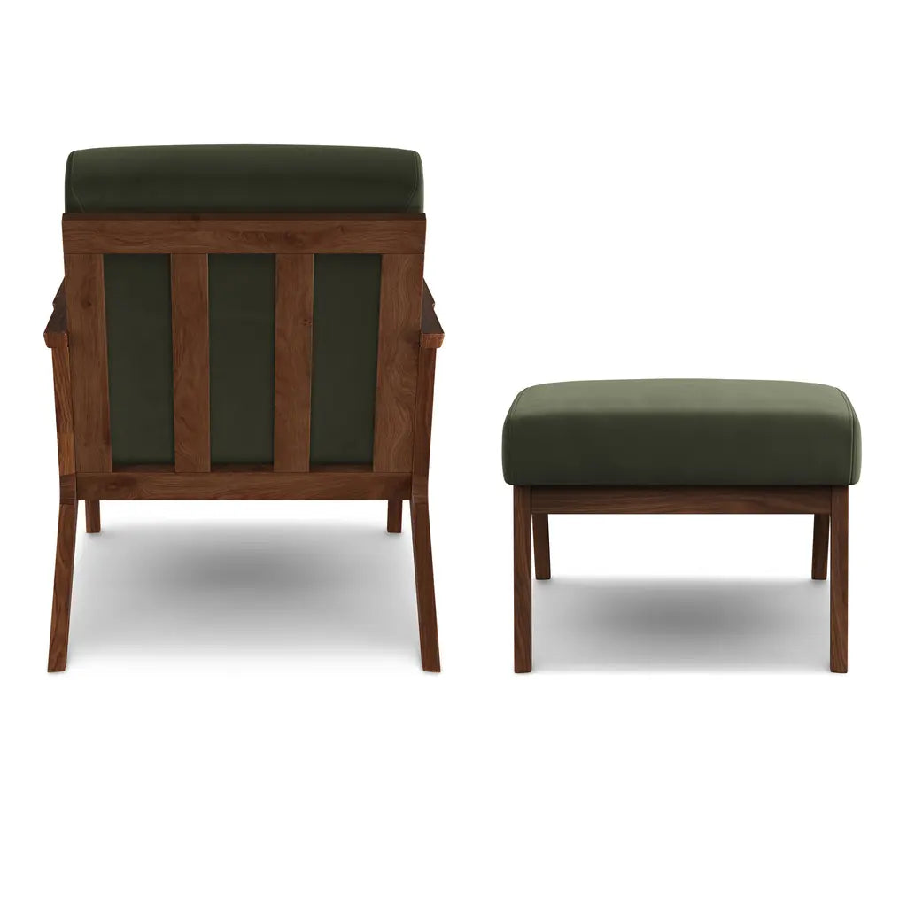 Otio 26" Velvet Lounge Chair Only - Walnut And Hale Fir Green