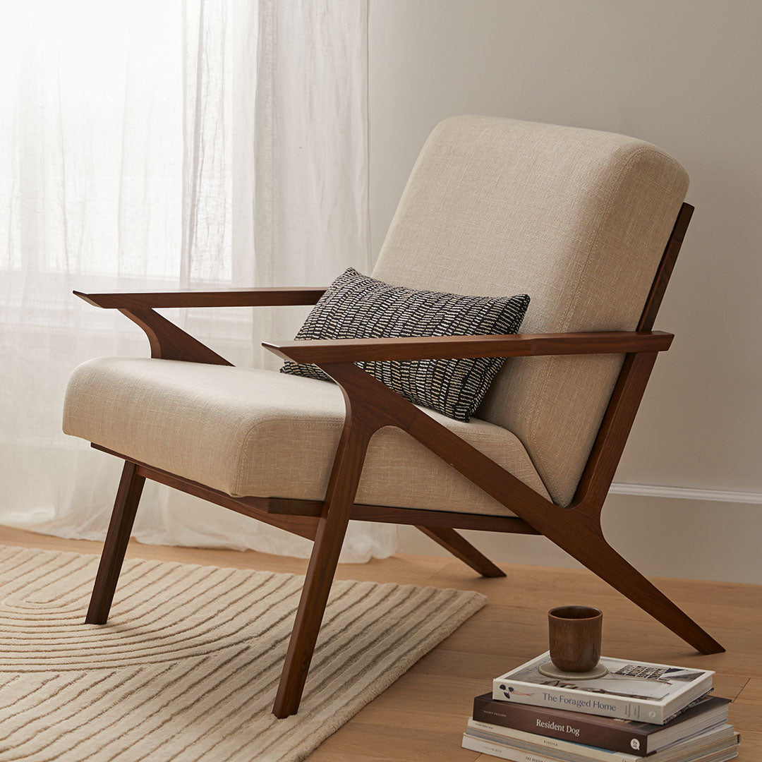 Otio 26" Lounge Chair - Walnut and Welsh Taupe