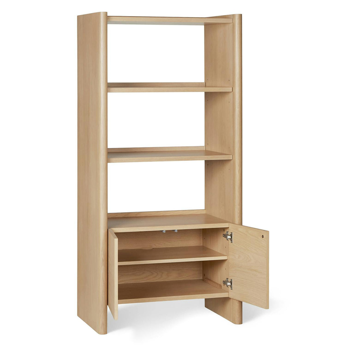 Torme 34" Bookcase with Storage, Tall - White Oak