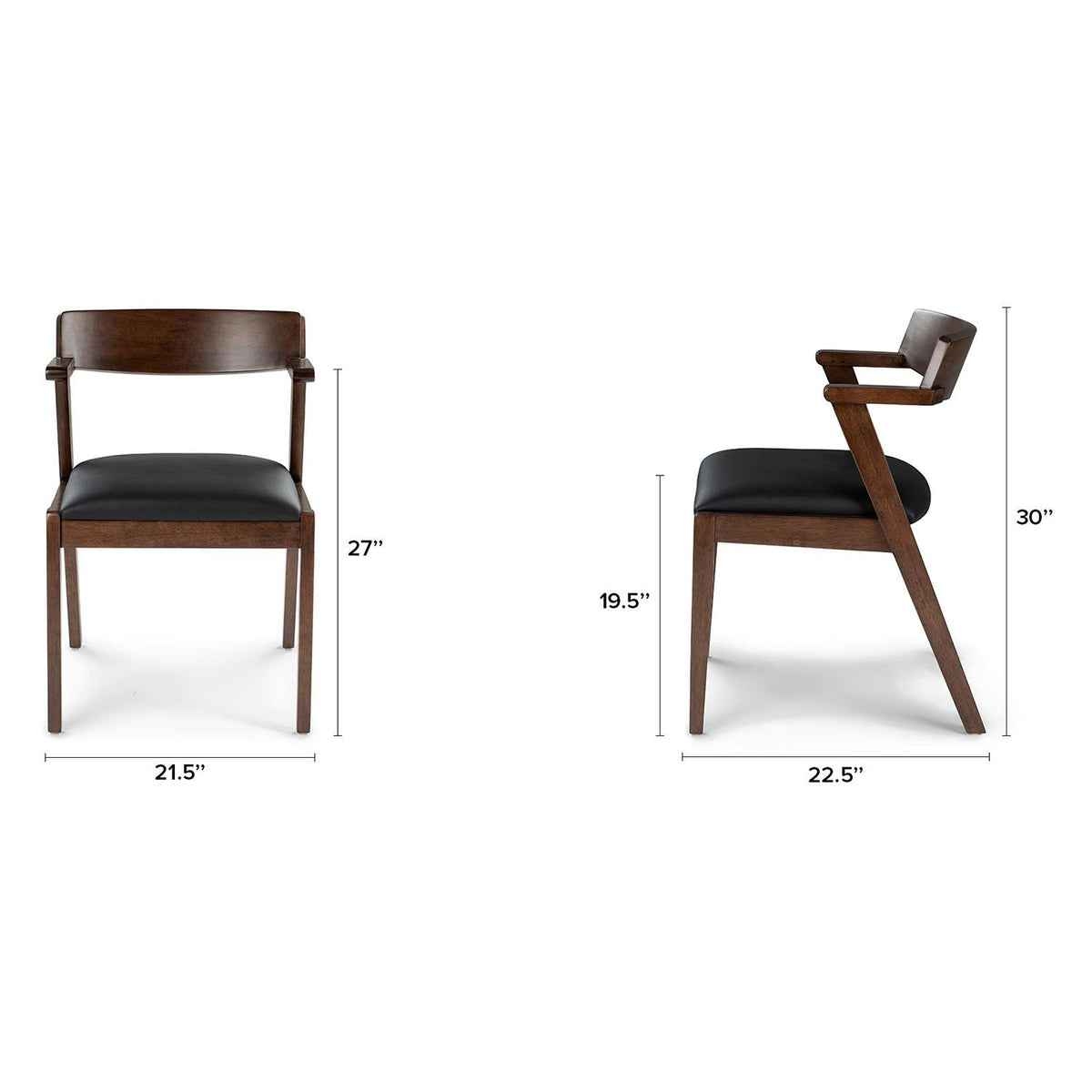 Zola Leather Dining Chair - Black