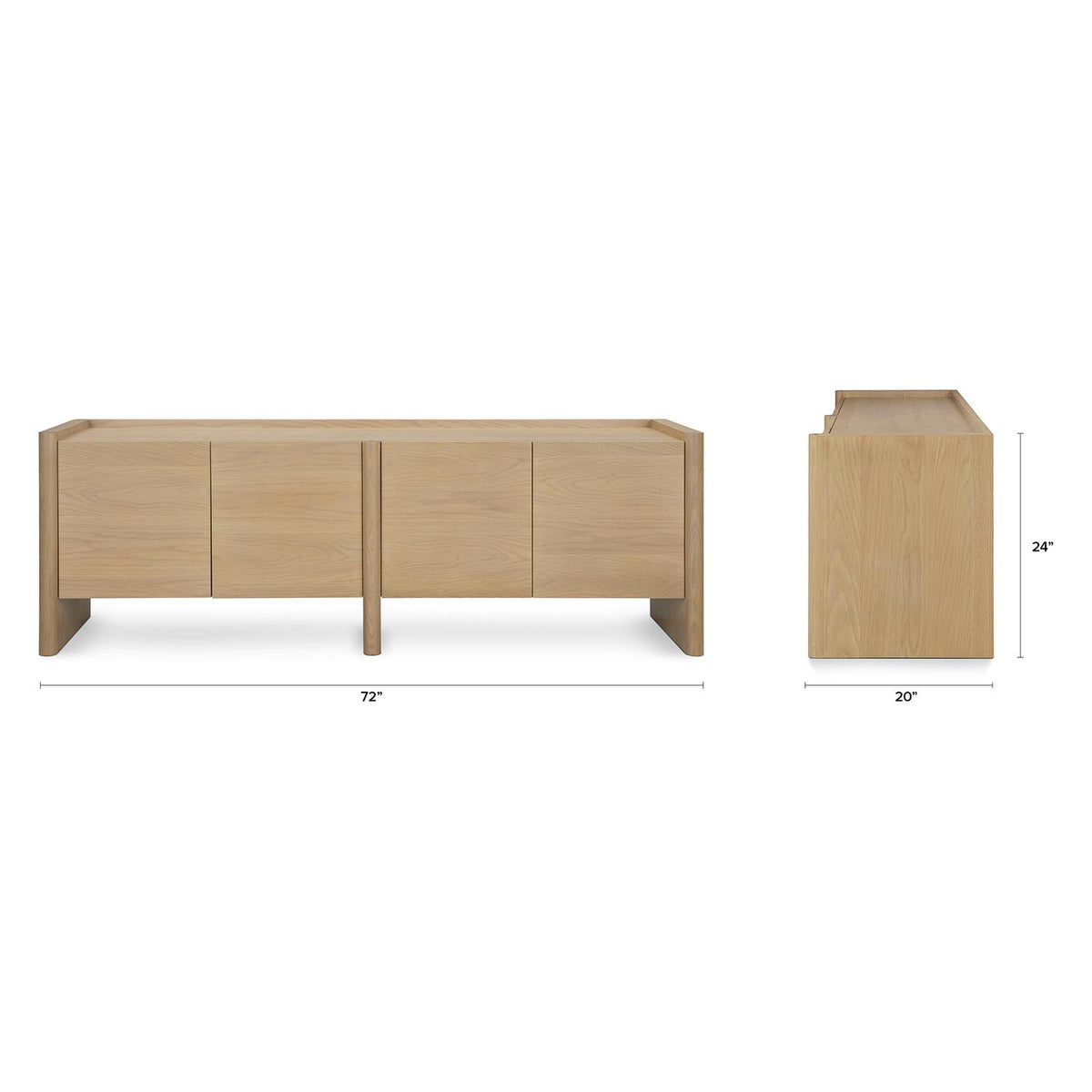 Torme 72" Media Unit - White Oak