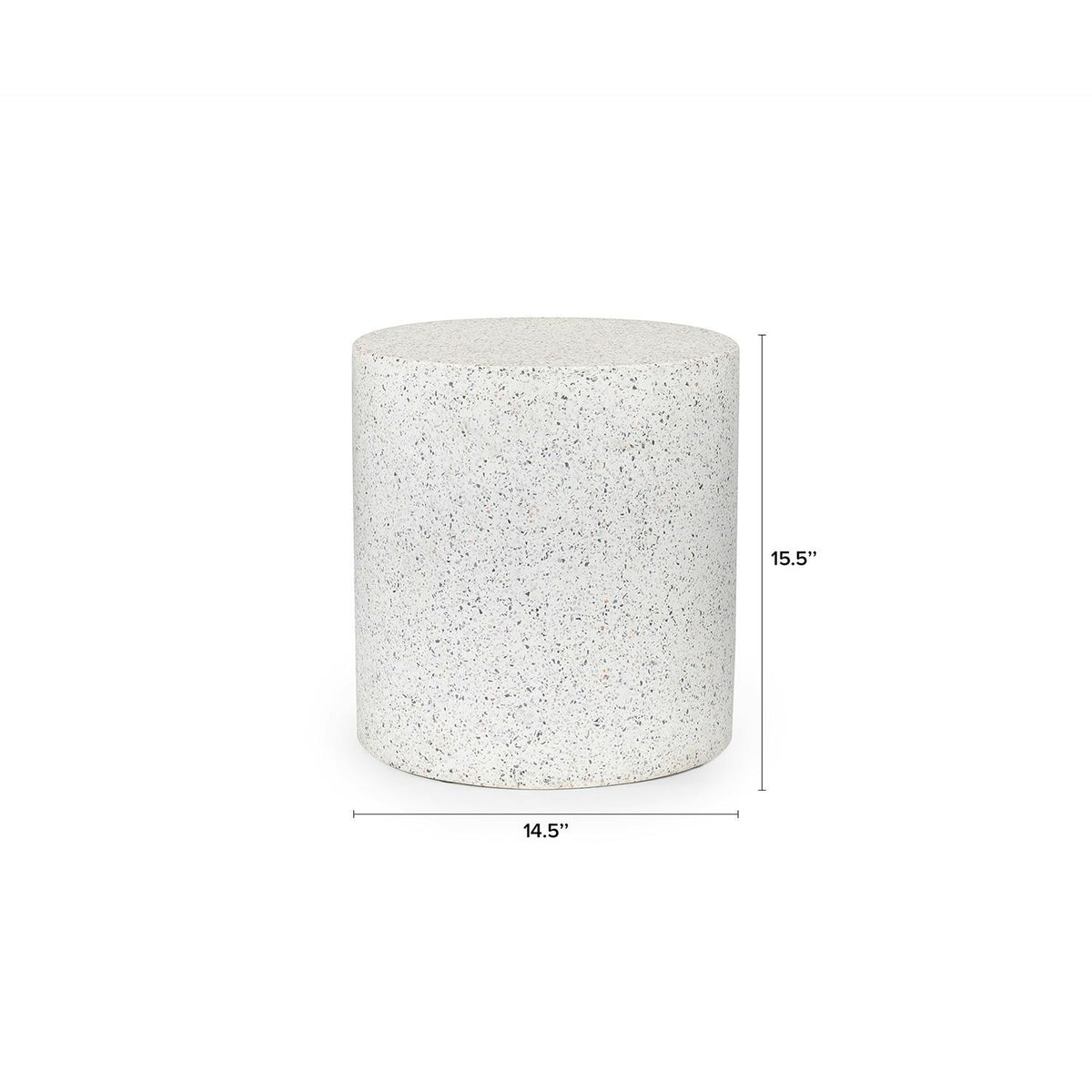 Solina Outdoor Stool - White Terrazzo