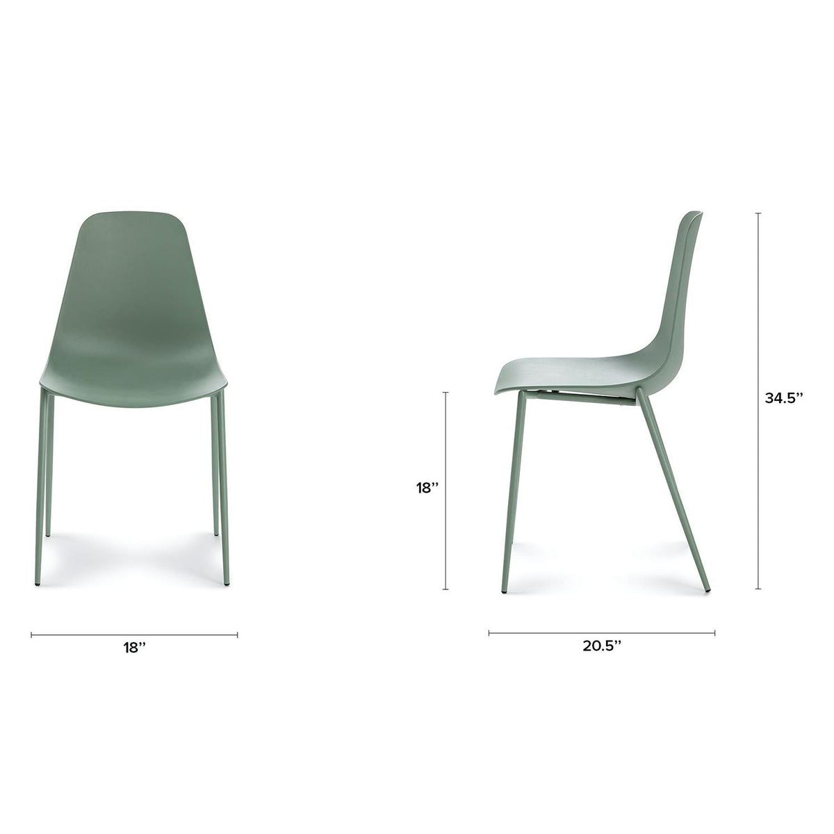 Svelti Dining Chair - Aloe Green